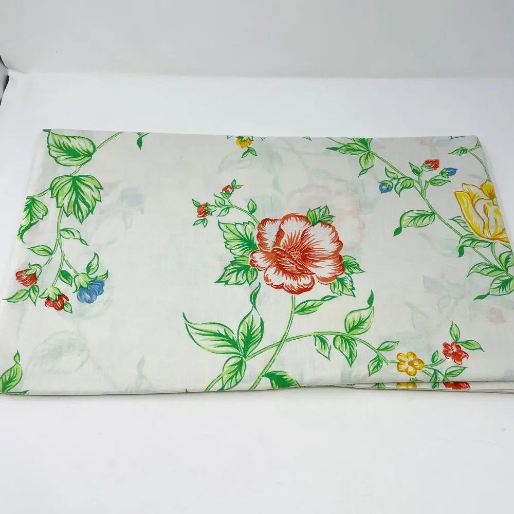 Vintage Floral Print Full Flat Sheet 79